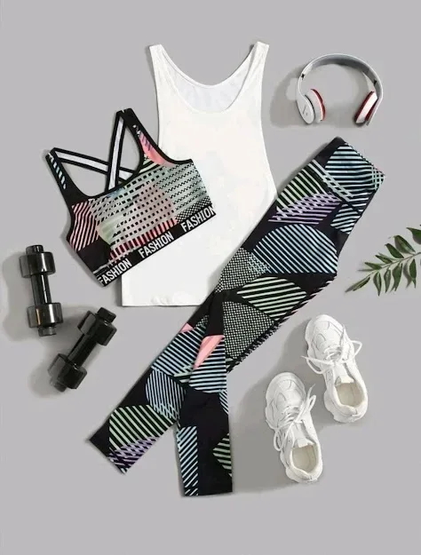 Set deportivo para dama multicolor 3 piezas