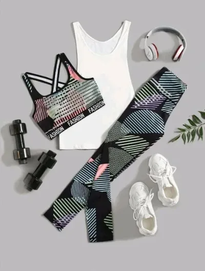Set deportivo para dama multicolor 3 piezas