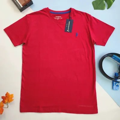 Camiseta Cambridge Polo Club para caballero color rojo oscuro.