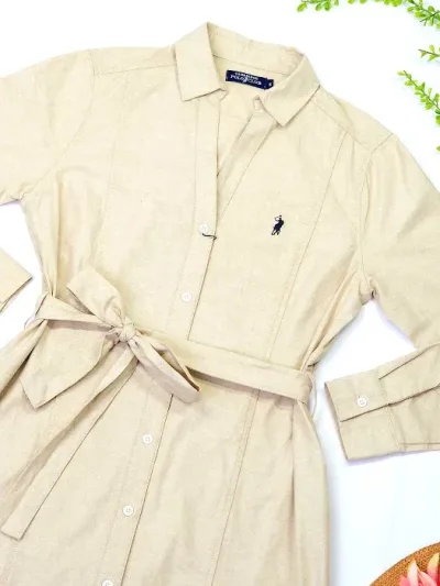 Vestido Cambridge Polo Club para dama color beige