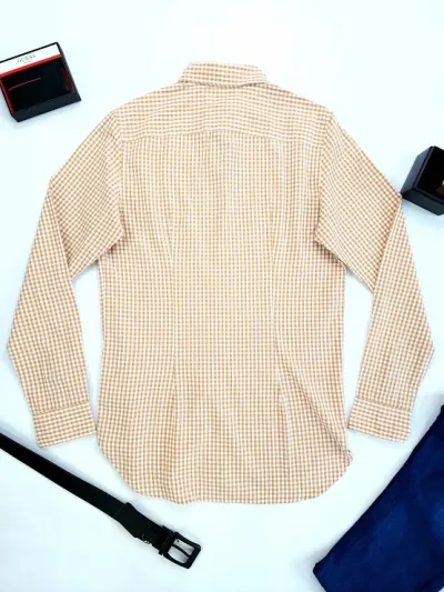 Camisa Tommy Hilfiger para caballero color marrón y blanco