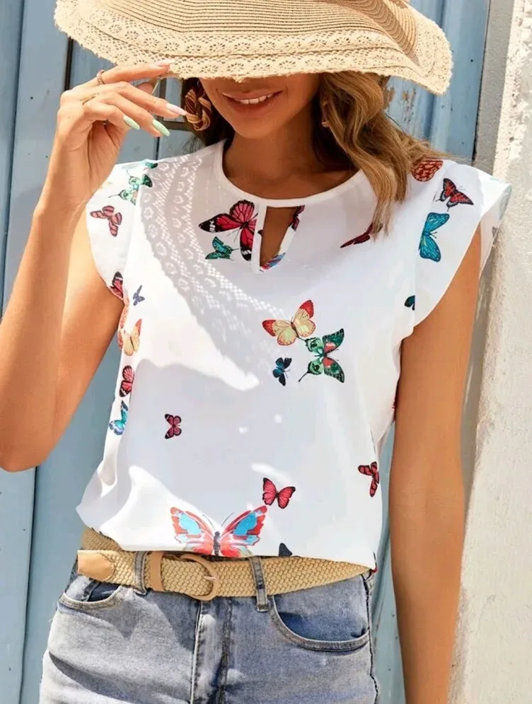 Blusa para dama estampado mariposas