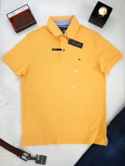 Camiseta Tommy Hilfiger Slim Fit para caballero color melón