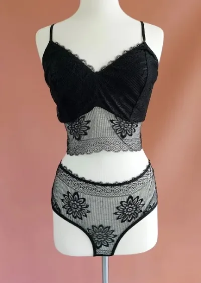 Lencería de encaje para dama color negro