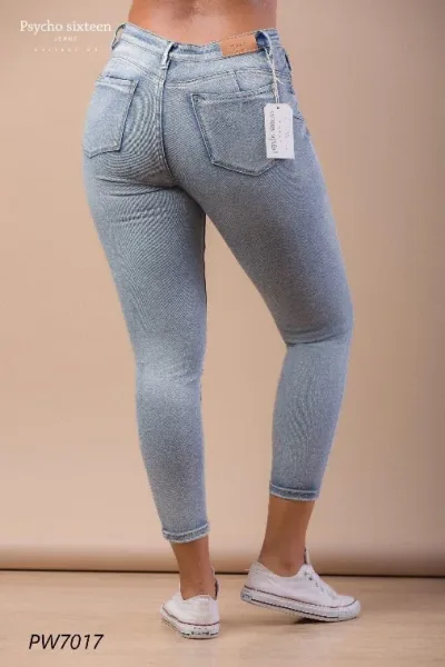 Jeans para dama Psycho Sixteen PW7017 Low Rise Skinny Ankle color celeste