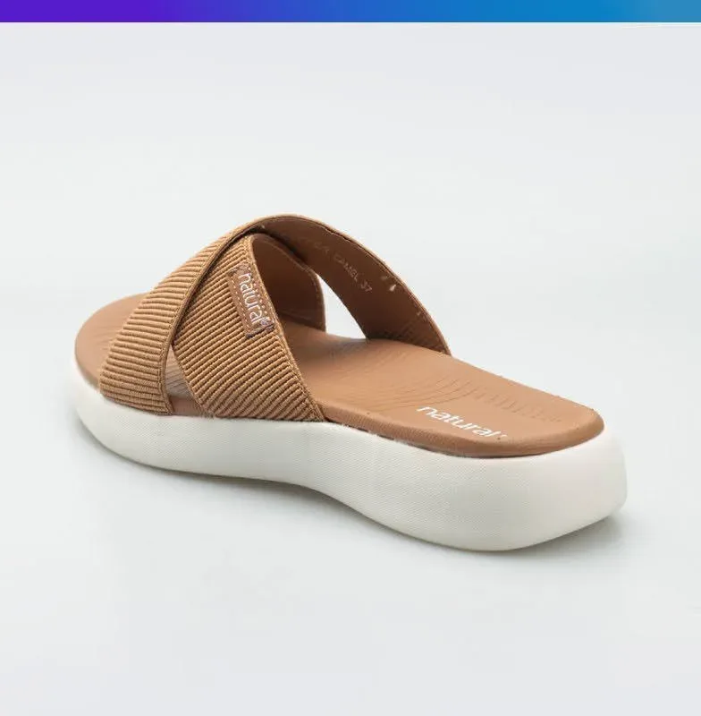 Sandalias Natural para dama PUFFER CAMEL