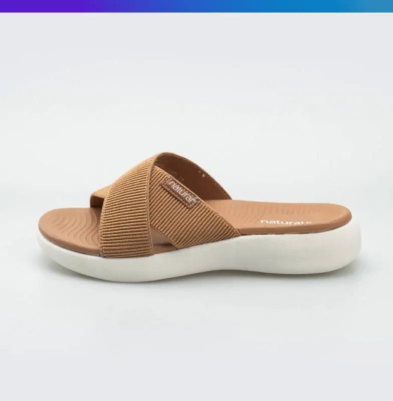 Sandalias Natural para dama PUFFER CAMEL