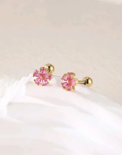 Aretes para dama color fucsia