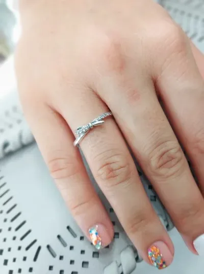 Anillo para dama plata 925 diseño semi lazo