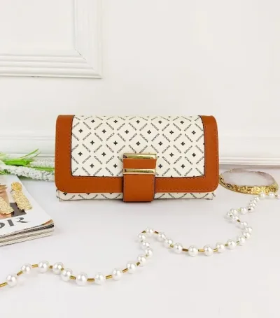 Cartera para dama color beige y camel