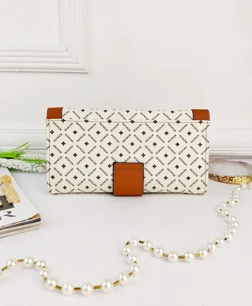Cartera para dama color beige y camel
