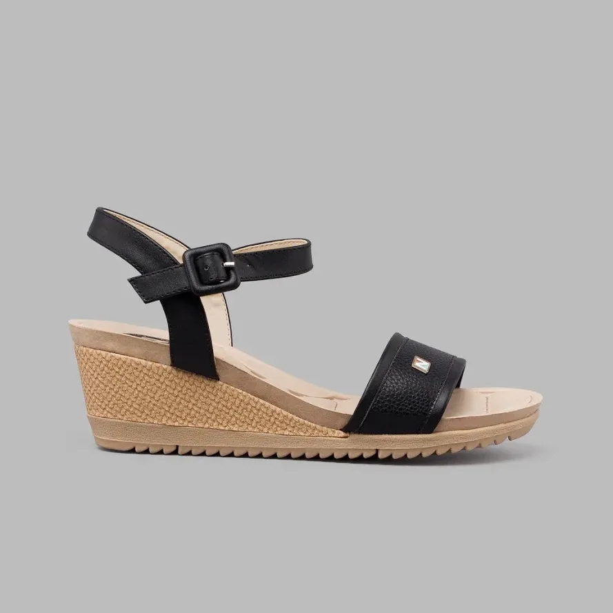 Sandalias Natural Celian Black para Dama