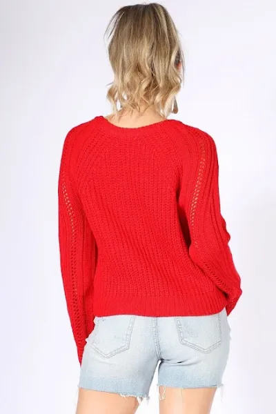 Sueter cerrado para dama color rojo