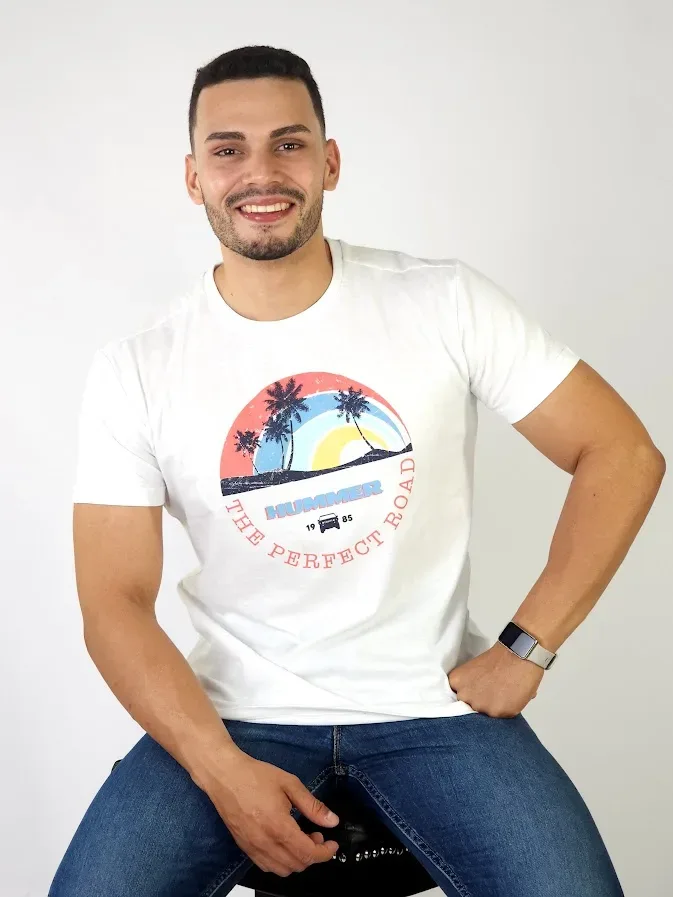 Camiseta Hummer para caballero color blanco