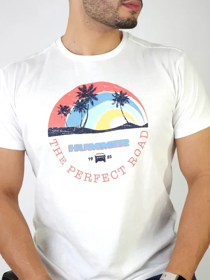 Camiseta Hummer para caballero color blanco