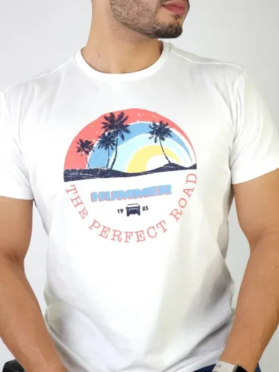 Camiseta Hummer para caballero color blanco