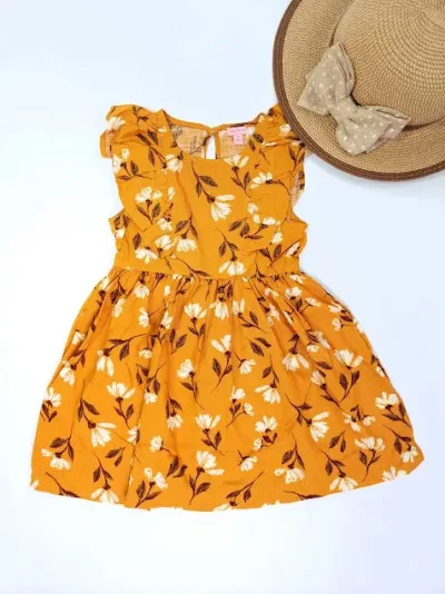 Vestido Lucky Penny para niña color mostaza