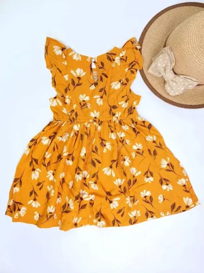 Vestido Lucky Penny para niña color mostaza