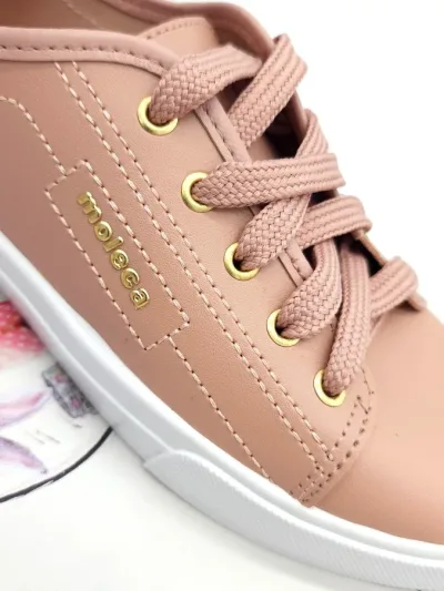 Tenis Moleca para dama color rosa y dorado