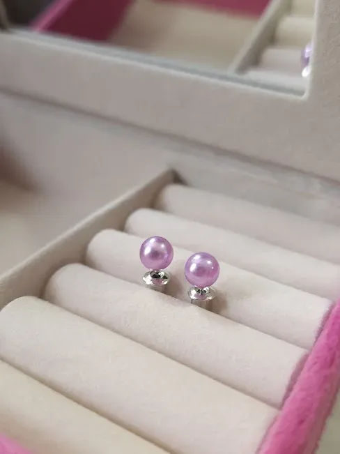 Par de aretes para dama diseño de bolita