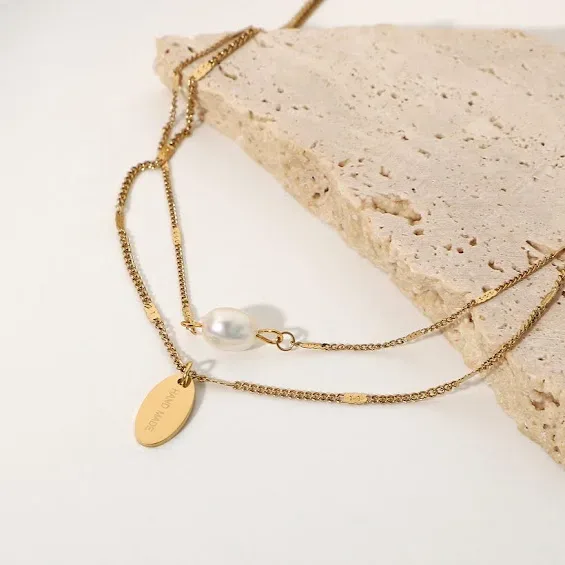 Collar de acero inoxidable para dama color dorado