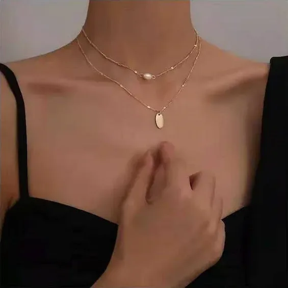 Collar de acero inoxidable para dama color dorado