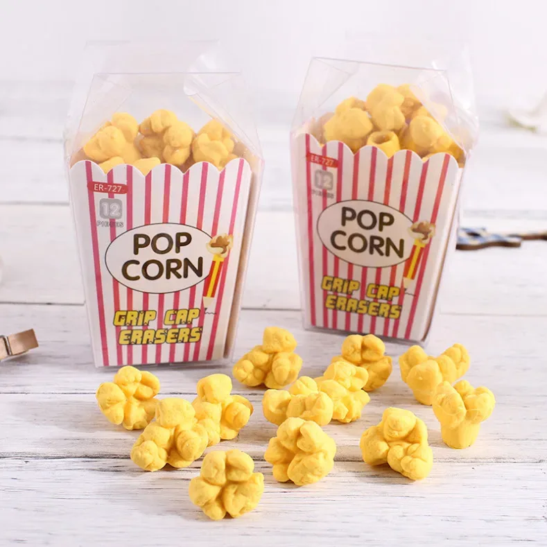 Set de borradores con diseño de palomitas