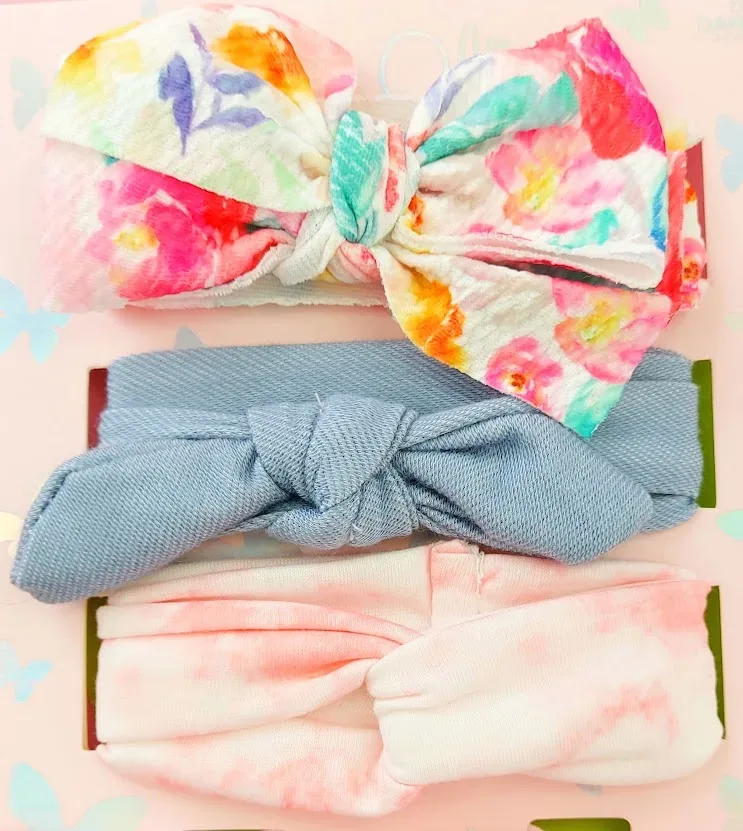 Conjunto de 3 vinchas y 3 guantes para bebe