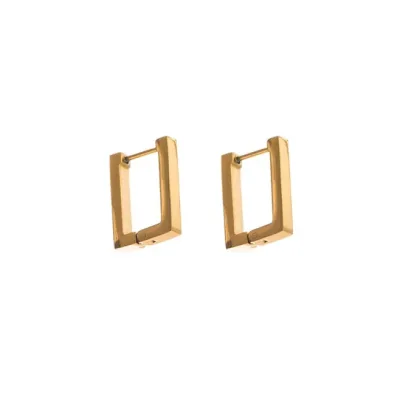Aretes con diseño de figura geometrica de acero de titanio