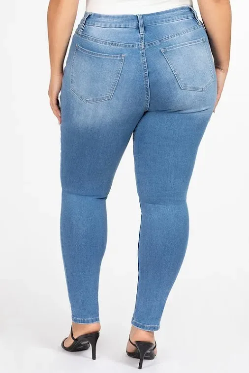 Jeans plus size para dama #EP988929 C1406 color celeste