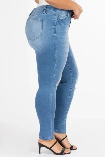Jeans plus size para dama #EP988929 C1406 color celeste