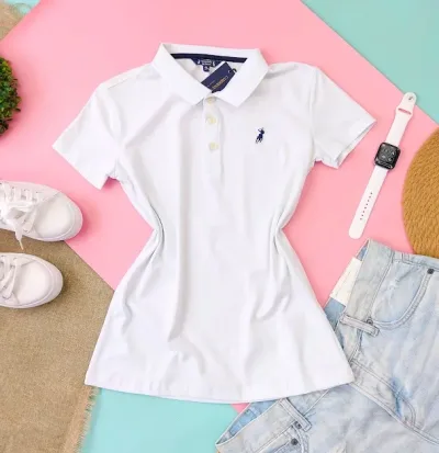Camiseta Polo Cambrige Club para dama color blanca