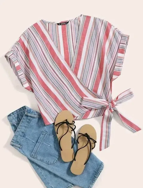 Blusa para dama de rayas multicolor
