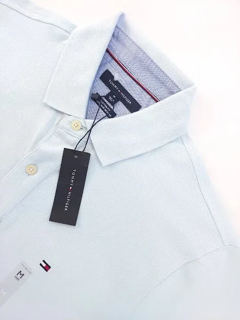 Camiseta Tommy Hilfiger Custom Fit para caballero color celeste