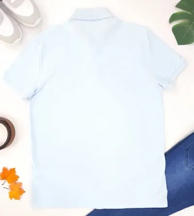 Camiseta Tommy Hilfiger Custom Fit para caballero color celeste