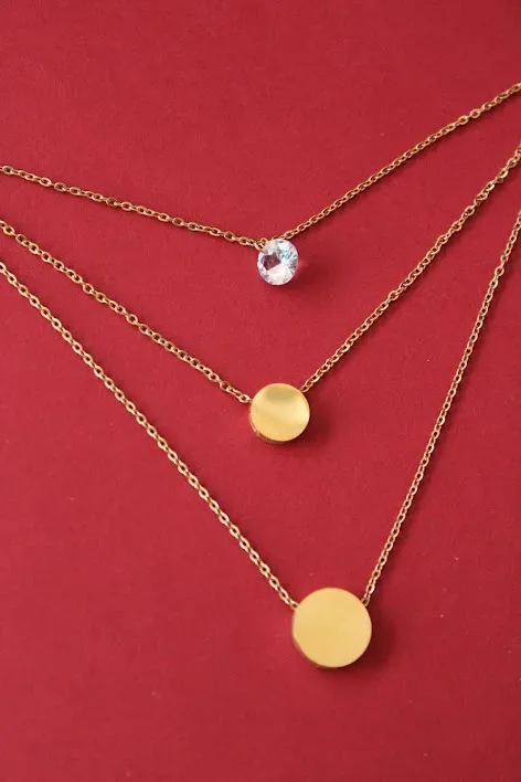 Conjunto de acero inoxidable para dama color dorado