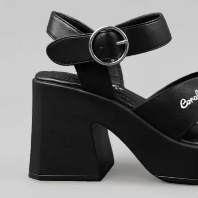 Sandalias de tacón Coral Bellagio Black para dama