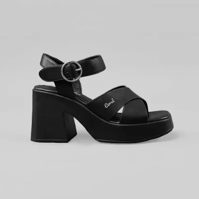 Sandalias de tacón Coral Bellagio Black para dama