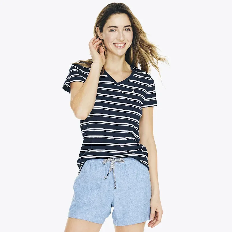Camiseta Nautica para dama diseño a rayas