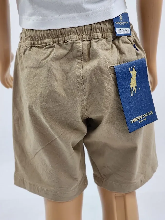 Short Cambridge Polo Club para niño color beige claro