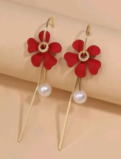 Aretes para dama color rojo