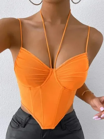 Top color naranja neón para dama