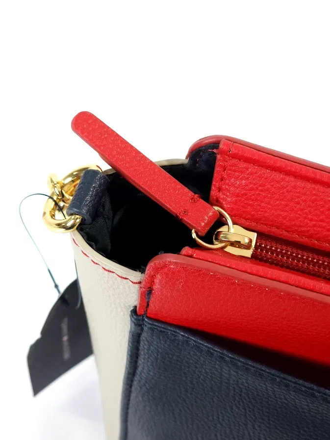Bolso Tommy Hilfiger para dama color azul, beige y rojo