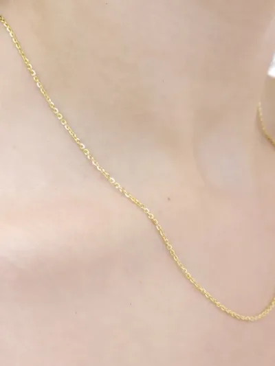 Collar plata 925 para dama color dorado con baño de oro 18K #15