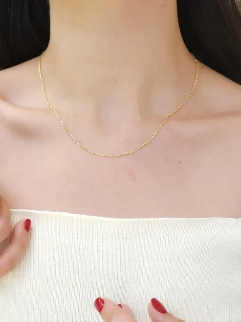 Collar plata 925 para dama color dorado con baño de oro 18K #15