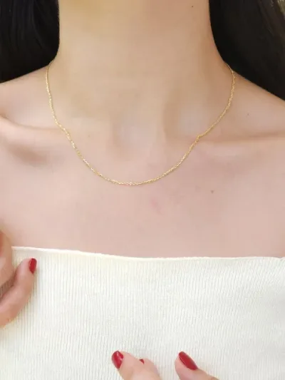 Collar plata 925 para dama color dorado con baño de oro 18K #15