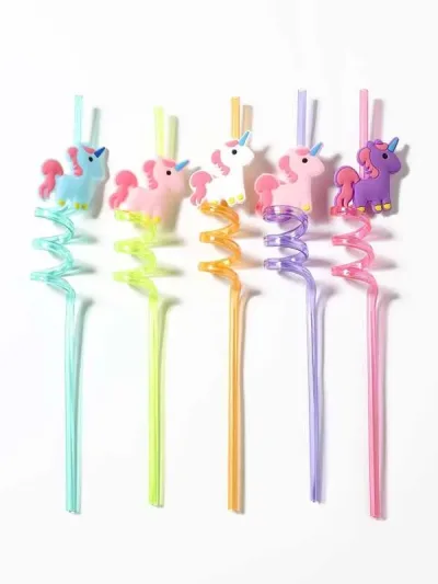 Pajillas con diseño de unicornio