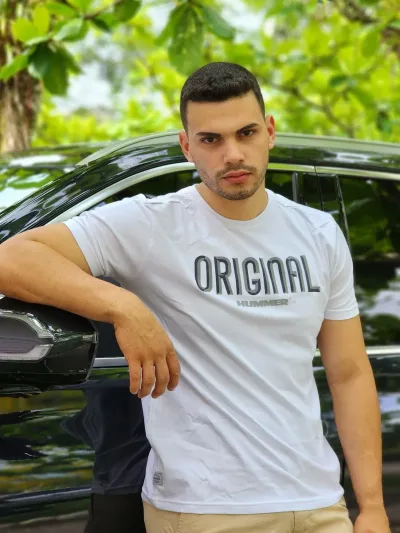 Camiseta Hummer para caballero color blanco