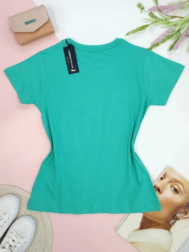 Camiseta Polo cambrige para dama color esmeralda