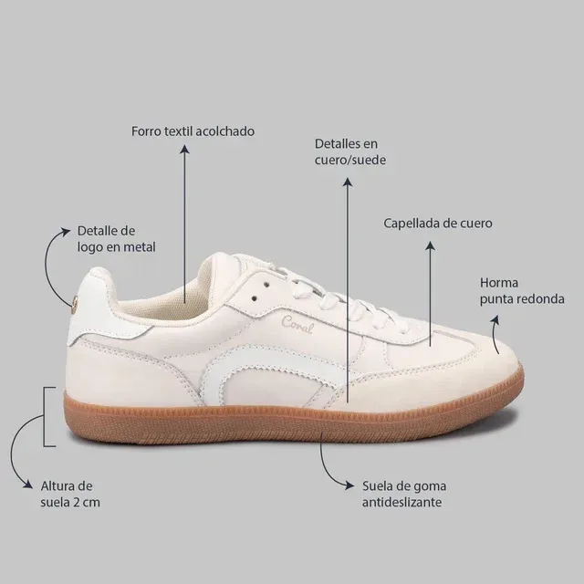 Tenis Coral Emporia 2 Cream para dama
